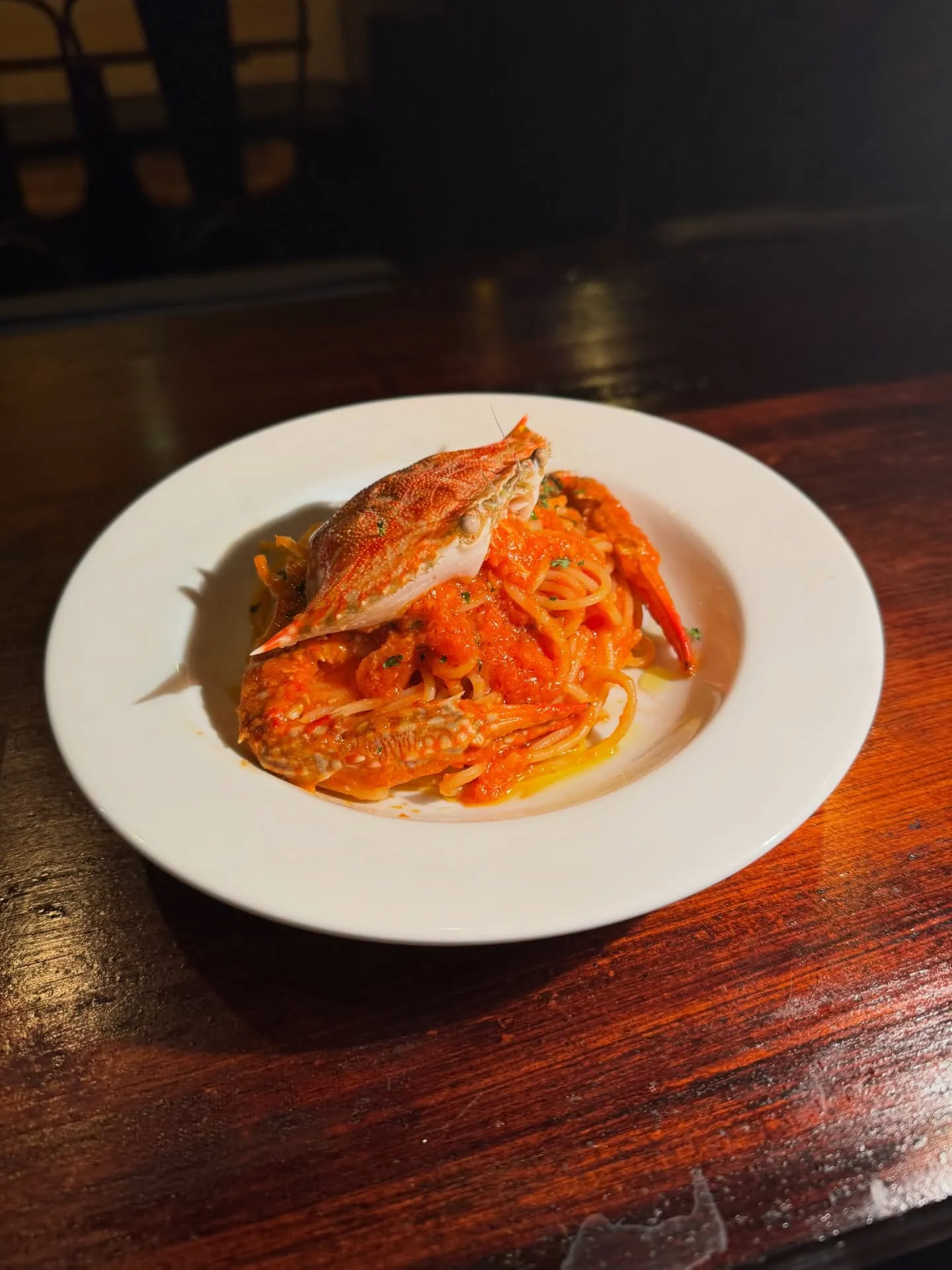 渡り蟹のトマトパスタ